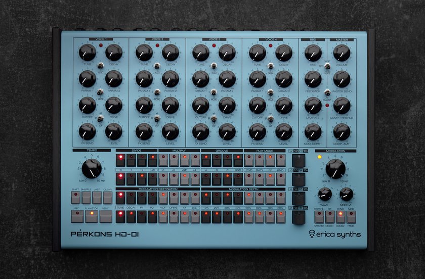 Erica Synths PĒRKONS HD-01 DRUM Machine Now Available To Pre-Order 