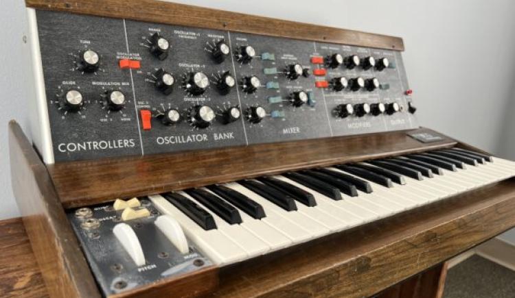 Bob Moog Foundation Raffle Features Vintage Minimoog Signed by Geddy Lee